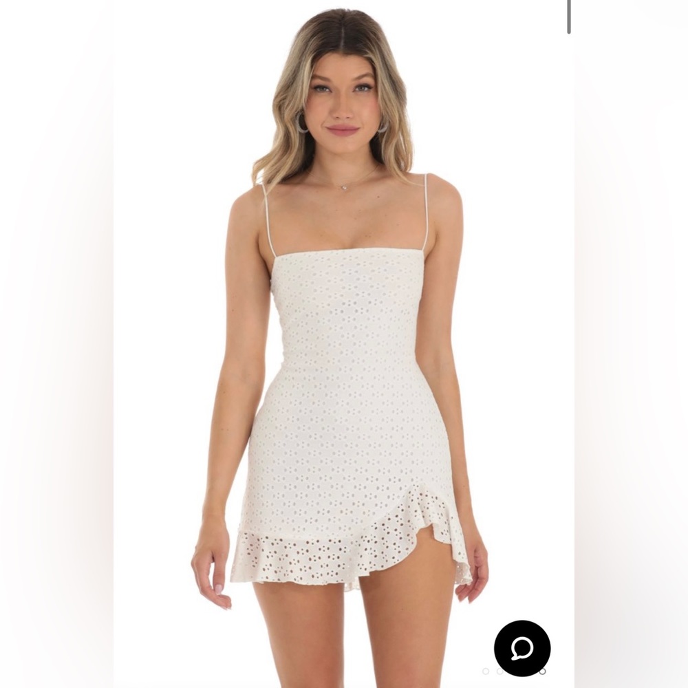 Lucy in the Sky White Eyelet Mini Dress